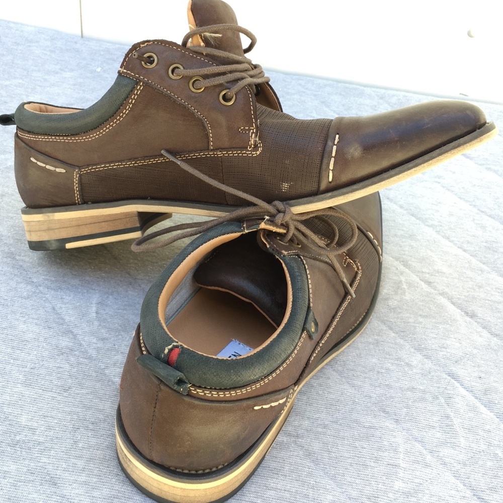 STEVE MADDEN Mens8.5P-Kerker Cap Toe Oxford Brown